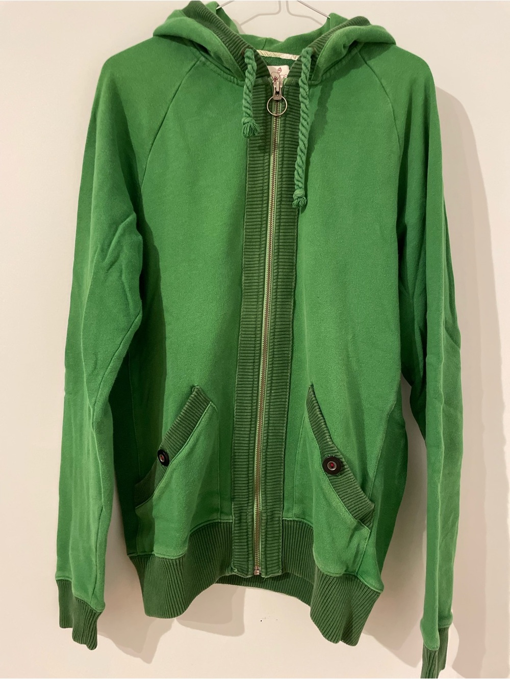 Green men’s Zip-Up Hooded Jacket
